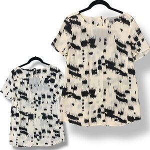 DANIEL RAINN Lightweight Open-Back Black/White Relaxed Top